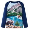 vidaXL Kids'T-shirt with Long Sleeves Navy 116