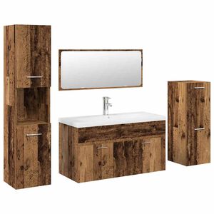 vidaXL 5 Piece Bathroom Furniture Set Old Wood Engineered Wood