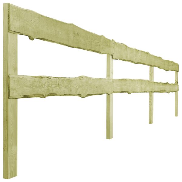 vidaXL 2-Rail Garden Fence Impregnated Pinewood 510x60 cm