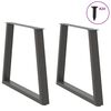 vidaXL Dining Table Legs V-Shape 2 pcs Anthracite 80x(72-73.3) cm Steel