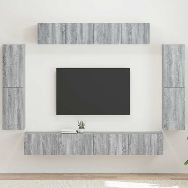 vidaXL TV Cabinet 8 pcs Grey Sonoma