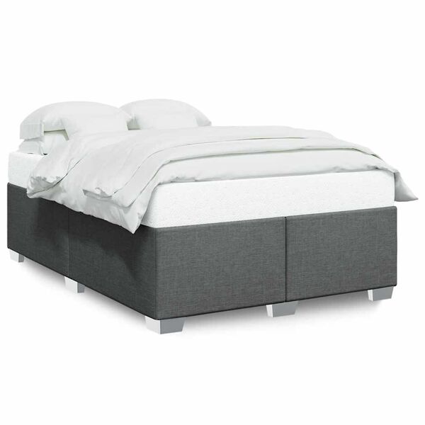 vidaXL Bed Frame without Mattress Dark Grey&nbsp;Double Fabric