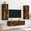 vidaXL TV Wall Cabinet with LED Lights Smoked Oak 60x35x31 cm