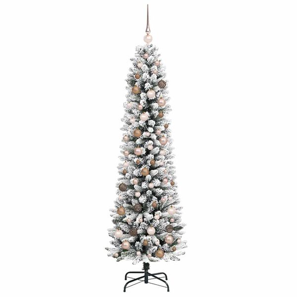 vidaXL Artificial Christmas Tree with 300 LEDs with Stand White 210 cm