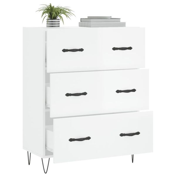 vidaXL Sideboard High Gloss White 69.5x34x90 cm Engineered Wood