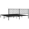 vidaXL Metal Bed Frame without Mattress with Headboard Black 200x200cm
