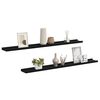 vidaXL Wall Shelves 2 pcs Black 100x9x3 cm