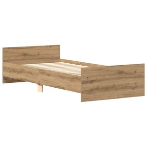vidaXL Bed Frame with Headboard Artisan Oak Engineered Wood