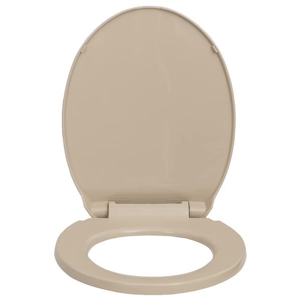 vidaXL Soft-Close Toilet Seat Quick Release Beige Oval