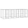 vidaXL Outdoor Dog Kennel Galvanised Steel with Roof 12.1 m&sup2;