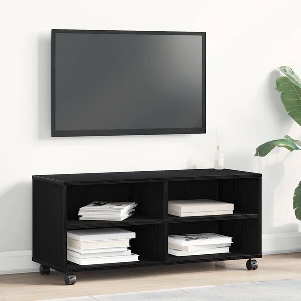 vidaXL TV Cabinet Black 90 x 35 x 40.5 cm Engineered wood