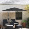 vidaXL Garden Parasol Black and Black 248.5 x 247.5 x 160 cm