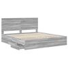 vidaXL Bed Frame with Drawer Grey Sonoma 180 x 200 cm Engineer Wood