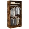vidaXL Wardrobe Smoked Oak 100x50x200 cm Engineered Wood