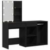vidaXL LED Dressing Table Set with Drawer Black Oak 140 x 40 x 140 cm