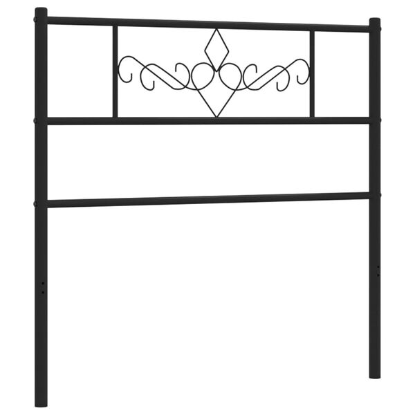 vidaXL Metal Replace Headboard Black 100 cm