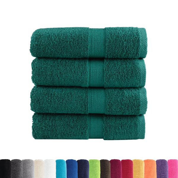 vidaXL Premium Wash Towels SOLUND 4 pcs Green 30x30 cm 600 gsm