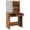 vidaXL Dressing Table with LED Old Wood 74.5x40x141 cm