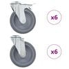 vidaXL 12 pcs Bolt Hole Swivel Casters 125 mm