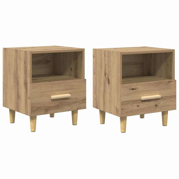 vidaXL Bedside Cabinet with Drawer 2 pcs Artisan Oak 40 x 35 x 47 cm