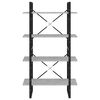 vidaXL 4-Tier Book Cabinet Concrete Grey 80x30x140 cm Engineered Wood
