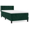 vidaXL Box Spring Bed with Mattress Dark Green 80x200 cm Velvet