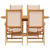 vidaXL Garden Dining Set Folding 5 pcs Beige Solid acacia wood