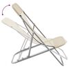 vidaXL Folding Beach Chairs 2 pcs Cream Textilene&Powder-coated Steel
