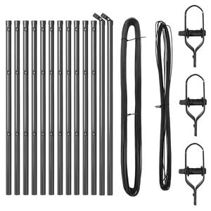 vidaXL Embedded Fence Post 13 pcs Grey Powder-Coated Steel
