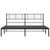 vidaXL Metal Bed Frame without Mattress with Headboard Black 200x200cm