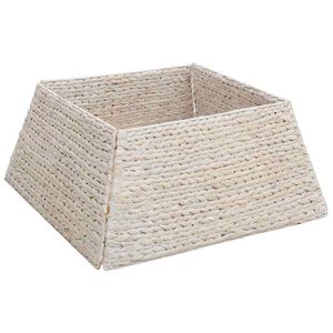 vidaXL Christmas Tree Collar White 60 x 60 x 28 cm Water Hyacinth