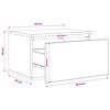 vidaXL Wall-mounted Bedside Cabinet with LED Lights Sonoma Oak