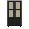 vidaXL Wardrobe SENJA Rattan Look Black 90x55x175 cm Solid Wood Pine