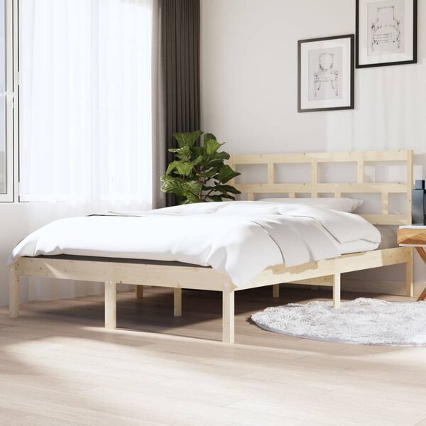 vidaXL Bed Frame without Mattress Small Double Solid Wood