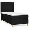 vidaXL Box Spring Bed with Mattress Black 90x200 cm Fabric