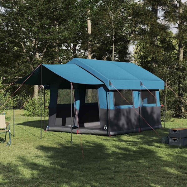 vidaXL Family Tent with Roof Blue and Grey 324 x 255 x 230 cm