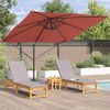 vidaXL Roma Parasol Red 286 x 284 x 265 cm Aluminium and Polyester