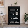 vidaXL Book Cabinet Black 80x35x126 cm Solid Wood Pine