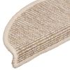vidaXL Stair Mats 15 pcs 56x17x3 cm Light Beige Half Round