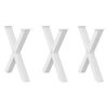 vidaXL Dining Table Legs X-Shaped 3 pcs White 80x(72-73) cm Steel