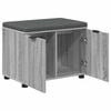 vidaXL Hall Bench with Cushion with Door Grey Sonoma 60 x 38 x 46 cm