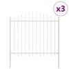 vidaXL Garden Fence 3 pcs White 170 x 190 cm Powder-Coated Steel