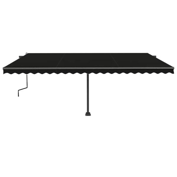vidaXL Freestanding Manual Retractable Awning 500x350 cm Anthracite