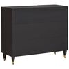 vidaXL Sideboard with Shelf Black 90 x 33 x 75 cm Solid Mango Wood