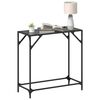 vidaXL Console Table with Black Glass Top 80x35x81 cm Steel