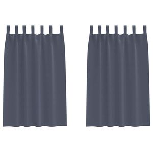 vidaXL Blackout Curtains with Rings 2 pcs Anthracite 175 x 140 cm