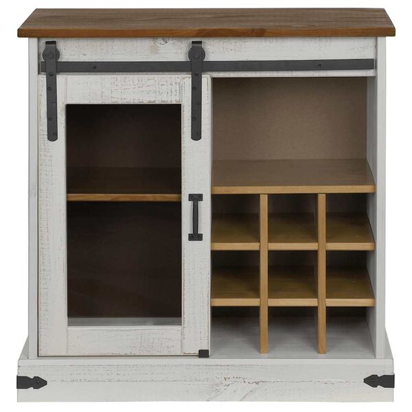 vidaXL Sideboard HALDEN with Sliding Door White 80x40x80 cm Solid Wood