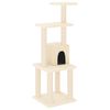 vidaXL Cat Tree | Cream | Engineered wood, plush, sisal | Medium | Durable