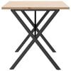 vidaXL Dining Table X-Frame 140x80x75.5 cm Solid Wood Pine and Steel