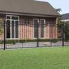 vidaXL Fence Gate "KAMPEN" with Spear Top Black 394,5x150 cm Steel